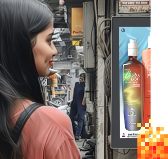 Digital display engaging an outdoor audience